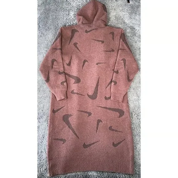 Nike Phoenix Cozy Boucle Long Knit Cardigan Sizes XS-XL Women Plum FD4282-208 - Picture 2 of 6